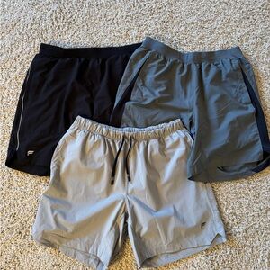 Set of 3 Men's Athletic Shorts - Black, Gray, and Light Gray